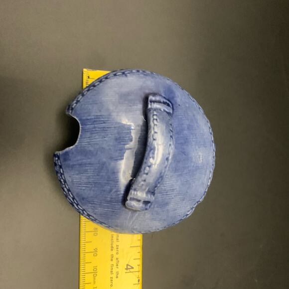 1970’s Sittre Ceramic Blue Jean Denim Lid Vintage (Replacement for Sugar bowl) - Picture 6 of 7